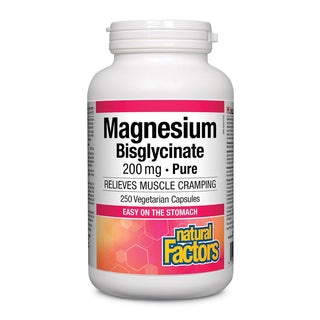 Natural Factors Magnesium Bisglycinate Pure 200mg 250 Veggie Caps