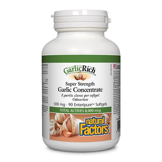 Natural Factors Garlic Rich Super Strength Garlic Concentrate 500mg 90 Softgels