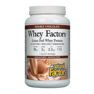 Natural Factors Whey Factors Grass Fed Whey Protein Double Chocolate 1kg
