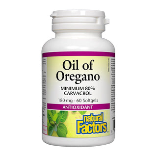 Natural Factors Oil of Oregano 180mg 60 Softgels