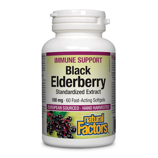 Natural Factors Black Elderberry 100 mg 60 Softgels