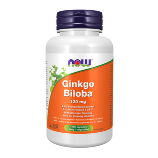 NOW Ginkgo Biloba 120mg 100 Veggie Caps