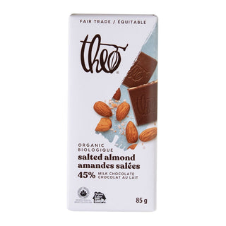THEO Milk Chocolate Bar Salted Almond 45% 85g