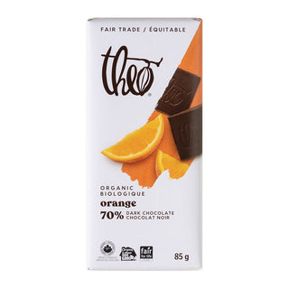 THEO Dark Chocolate Bar Orange 70% 85g