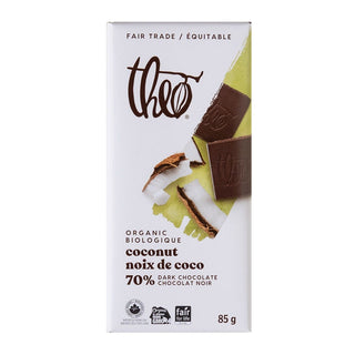 THEO Dark Chocolate Bar Coconut 70% 85g