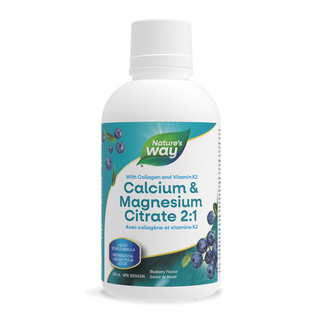 Nature's Way Calcium & Magnesium Citrate 2:1 with K2 Blueberry 500mL