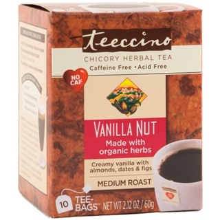 Teeccino Caffe Chicory Herbal Tea Vanilla Nut 10 Tea Bags