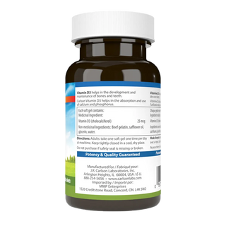 Carlson Vitamin D3 1000 IU 250 Softgels