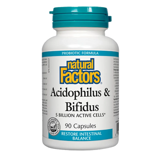 Natural Factors Acidophilus & Bifidus 5 Billion Active Cells 90 Capsules