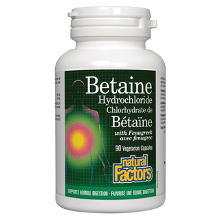 Natural Factors Betaine Hydrochloride With Fenugreek 90 Veggie Caps