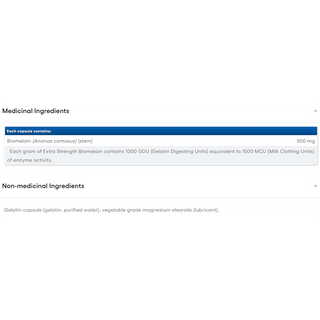 Natural Factors Bromelain Extra Strength Pineapple Source 500mg 180 Capsules