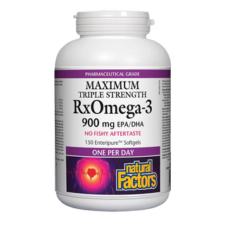 Natural Factors RxOmega-3 Maximum Triple Strength 900mg 150 Softgels