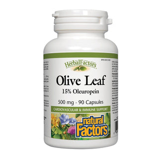 Natural Factors Herbal Factors Olive Leaf 500mg 90 Capsules
