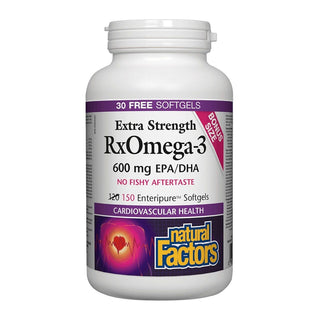 Natural Factors Rx Omega-3 Extra Strength 600mg 120+30 Softgels