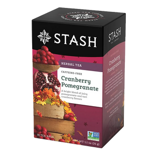 Stash Herbal Tea Cranberry Pomegranate Caffeine Free 18 Tea Bags