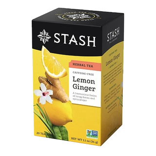 Stash Herbal Tea Lemon Ginger Caffeine Free 20 Tea Bags