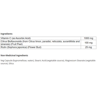Now Vitamin-C 1000 With 100mg Bioflavonoids 100 Veggie Caps