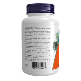 NOW Potassium Citrate 99mg 180 Veggie Caps