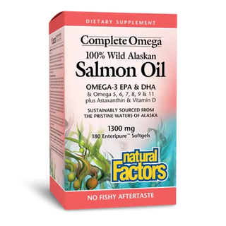 Natural Factors Complete Omega 100% Wild Alaskan Salmon Oil 180 Softgels