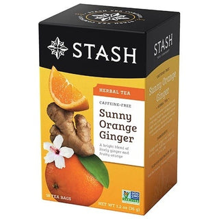 Stash Herbal Tea Sunny Orange Ginger Caffeine Free 18 Tea Bags