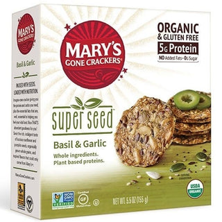 Mary's Organics Crackers Super Seed Basil & Garlic Organic 156g