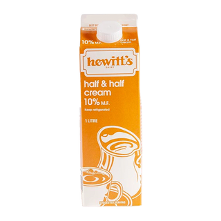 Hewitt's Cream Carton Half & Half 10% 1L