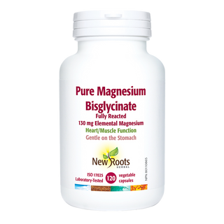New Roots Pure Magnesium Bisglycinate 130mg 120 Veggie Caps