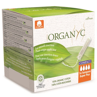 Organyc Tampons Compact Applicator Super Plus 16 Pieces
