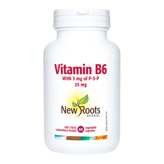 New Roots Vitamin B6 25mg 60 Veggie Caps