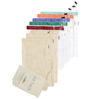 coupleDots Reusable Mesh Cotton Produce Bags 9 Packs