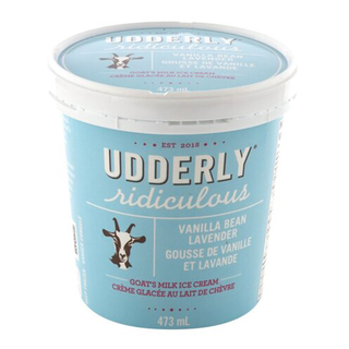 Udderly Ridiculous Goat's Milk Ice Cream Vanilla Bean Lavender 473mL