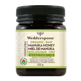 Wedderspoon Organic Raw Manuka Honey KFactor 16 250g