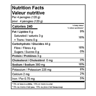 Quesava Plant Based Perogies Potato & Cheddar Style 425g