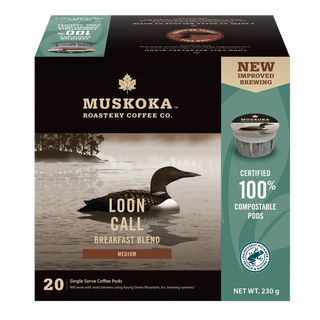 Muskoka Roastery Compostable Coffee Pods Loon Call 20 Counts