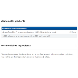 Natural Factors Grape Seed Extract 400mg 60 Veggie Caps