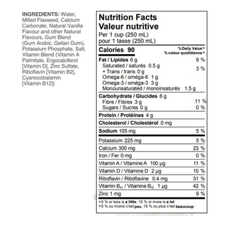 Manitoba Milling Milled Whole Seed Flax Beverage Unsweetened  Vanilla 1L