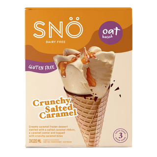 SNO Frozen Dessert Cones Crunchy Salted Caramel 3x120mL
