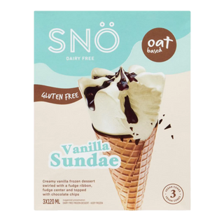 SNO Frozen Dessert Cones Vanilla Sundae 3x120mL