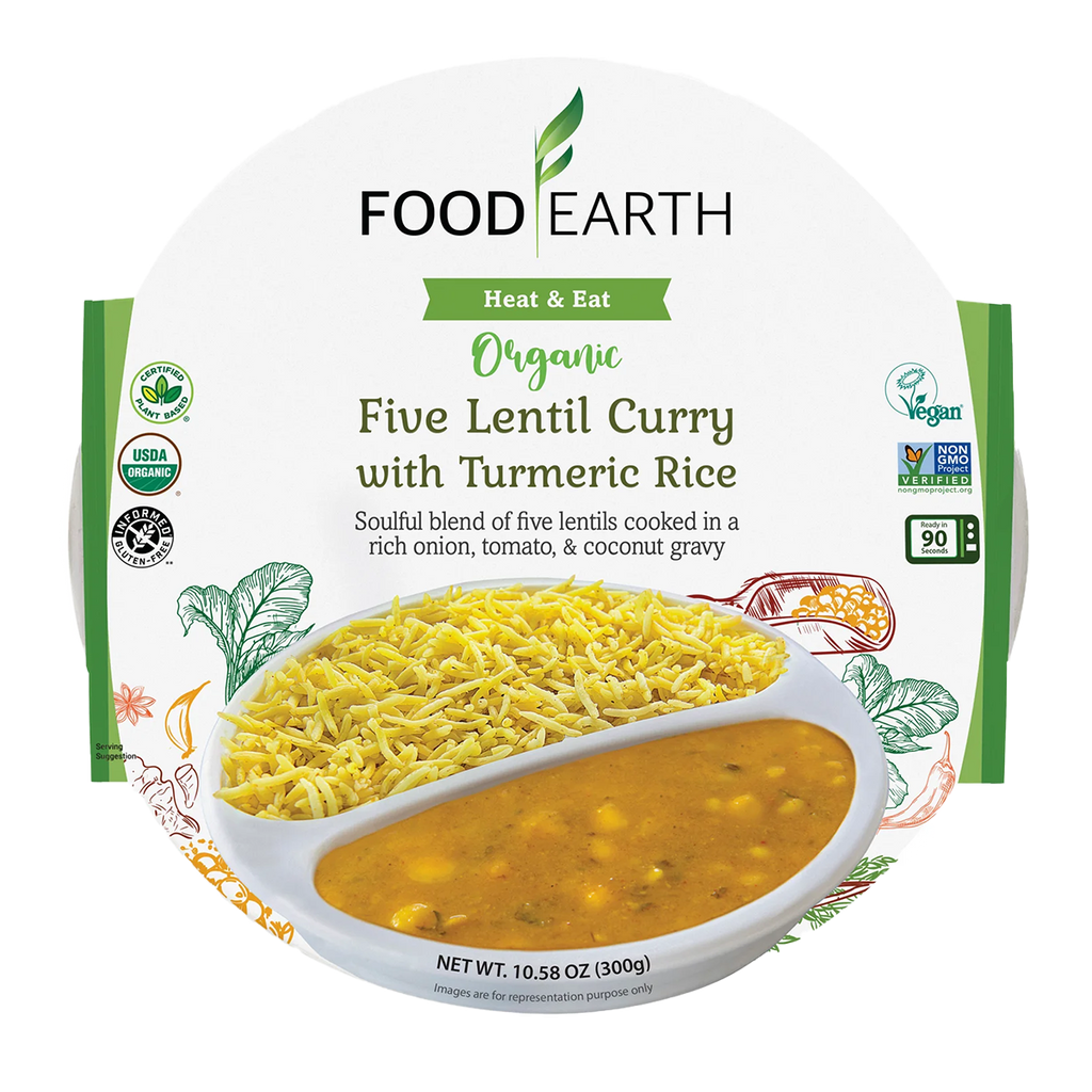 Food Earth Organic RTE Five Lentil Curry With Turmeric Rice 300g ...