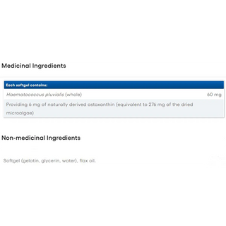 Natural Factors Astaxanthin 6mg 60 Softgels