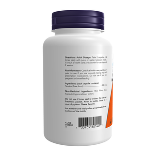 Now Taurine 500mg 100 Veggie Caps