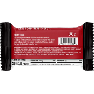 Kate's Real Food Organic Energy Bar Dark Chocolate Cherry & Almond 62g