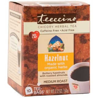Teeccino Caffe Chicory Herbal Tea Hazelnut 10 Tea Bags