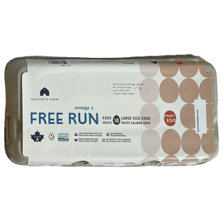 Nature's Farm Free Run Eggs Omega 3 Large 18 Packs