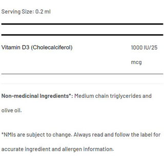 AOR Vitamin D3 Liquid Adults 1000IU 50mL