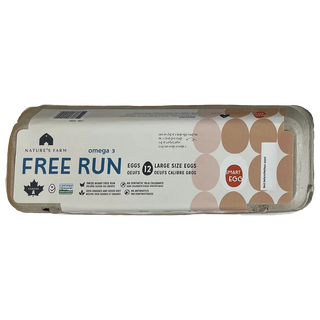 Nature's Farm Free Run Eggs Omega 3 Large 12 Packs