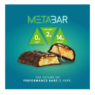 No Sugar Company Meta Bar Chocolate Caramel + Peanut Gluten Free 4x40g - Gluten Free, Sugar Free, Helps with Energy Support, Inflammation and Weight Management