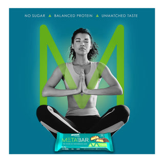 No Sugar Company Meta Bar Chocolate Caramel + Peanut Gluten Free 4x40g - Gluten Free, Sugar Free, Helps with Energy Support, Inflammation and Weight Management