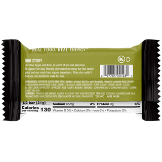 Kate's Real Food Organic Energy Bar Peanut Butter Dark Chocolate 62g