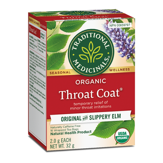 Traditional Medicinals Organic Throat Coat Original Slippery Elm 16 Tea Bags
